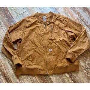 Carhartt Womens XXL 20 Brown Bomber Work Jacket Full Zip Fall 2018 Workwear